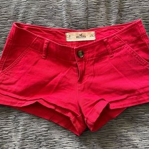 Hollister Low Rise Red Shorts - Size 0 (24W)